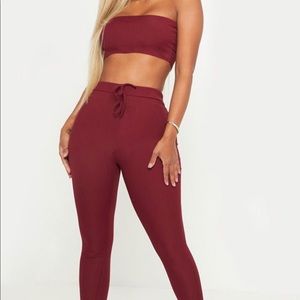 Burgundy ribbed set